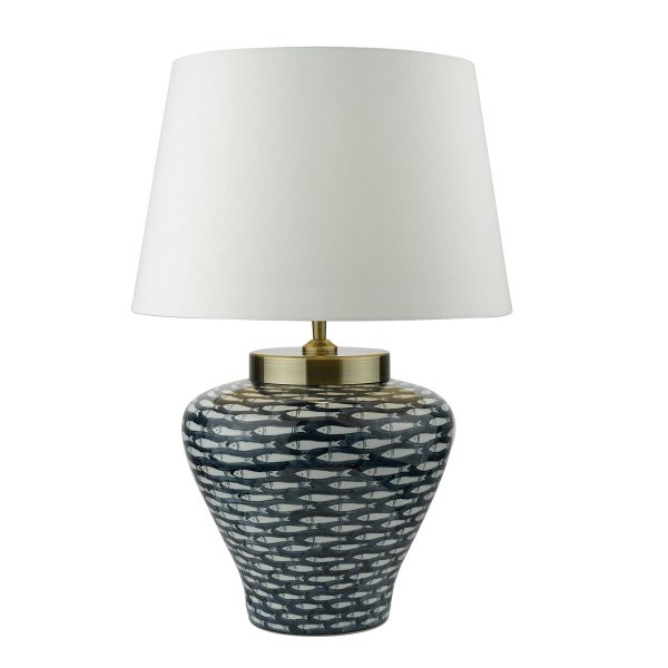 Joy Table Lamp Blue White Base Only, Fish Table Lamp Shades Only Next