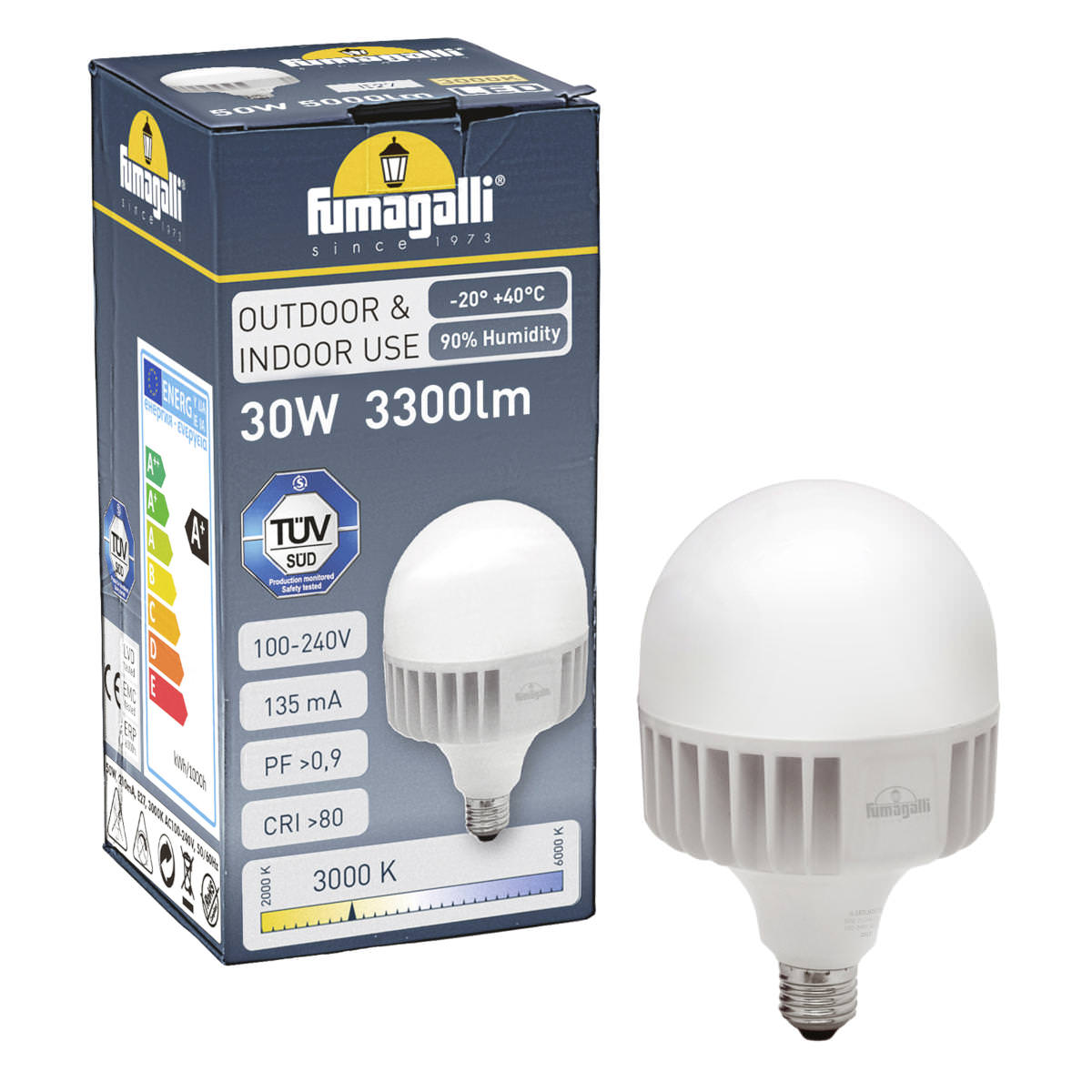 Fumagalli 30W E27 LED High Power Lamp 4000K 3300lm - Beacon Lights